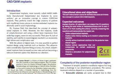 Article publié dans la revue américaine « Implant Practice Us » par les Drs Birault et Diss